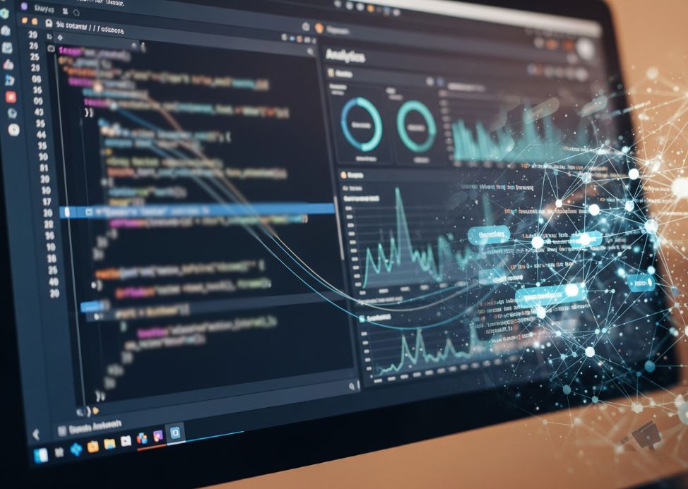 Website Code & Analytics dashboard with AI assisted development concept | K4 Digital