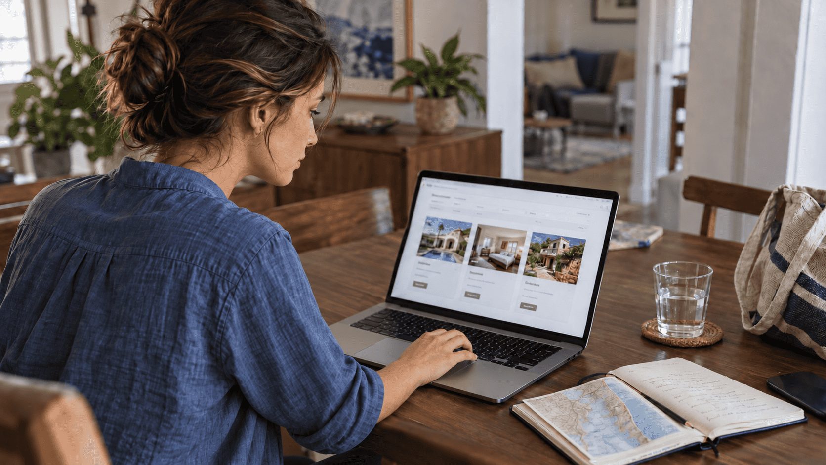 hotel traveler comparing accommodation options online while planning a stay